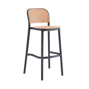 mobiliario-contract-taburete funchal apilable polipropileno negro y beige